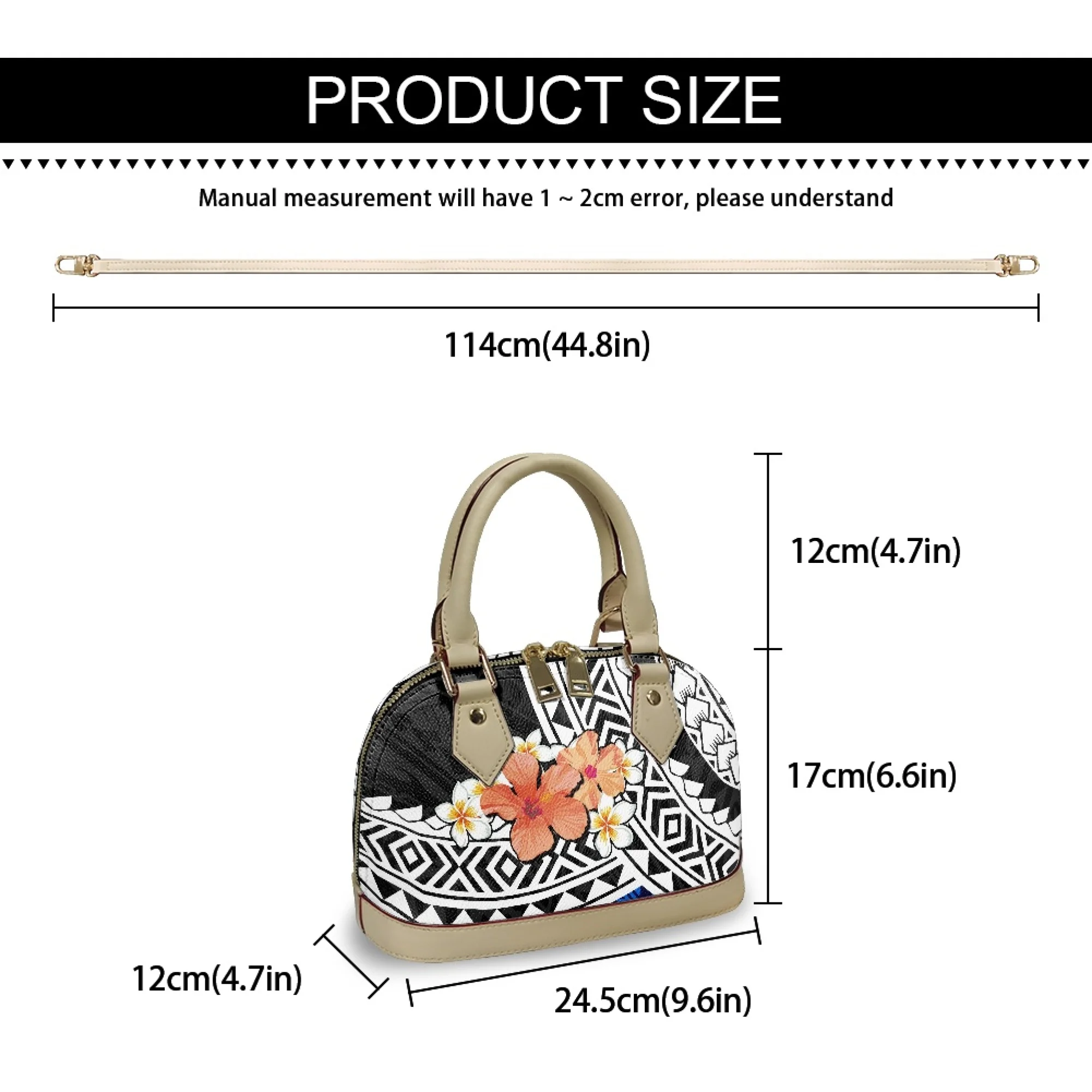 Hibiscus Printed Women\'S Tote Bag Pu Leather Shoulder Bag With Polynesian Design Girls Casual Dual-Purpose Crossbody Bag