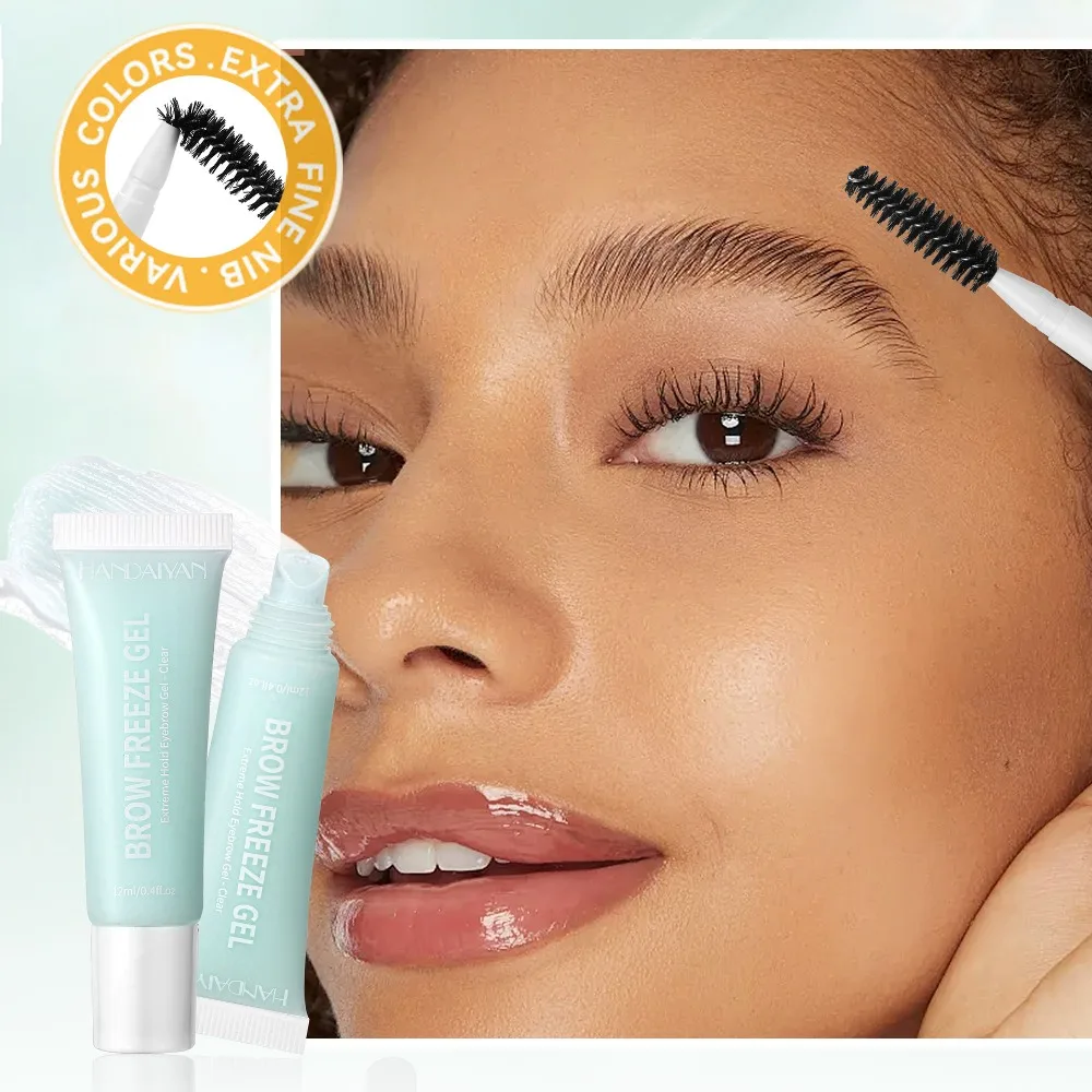 Transparent Brow Gel with Spoolie Brush Strong Hold Clear Formula for Bushy Brows All Day Styling Waterproof Makeup Essential