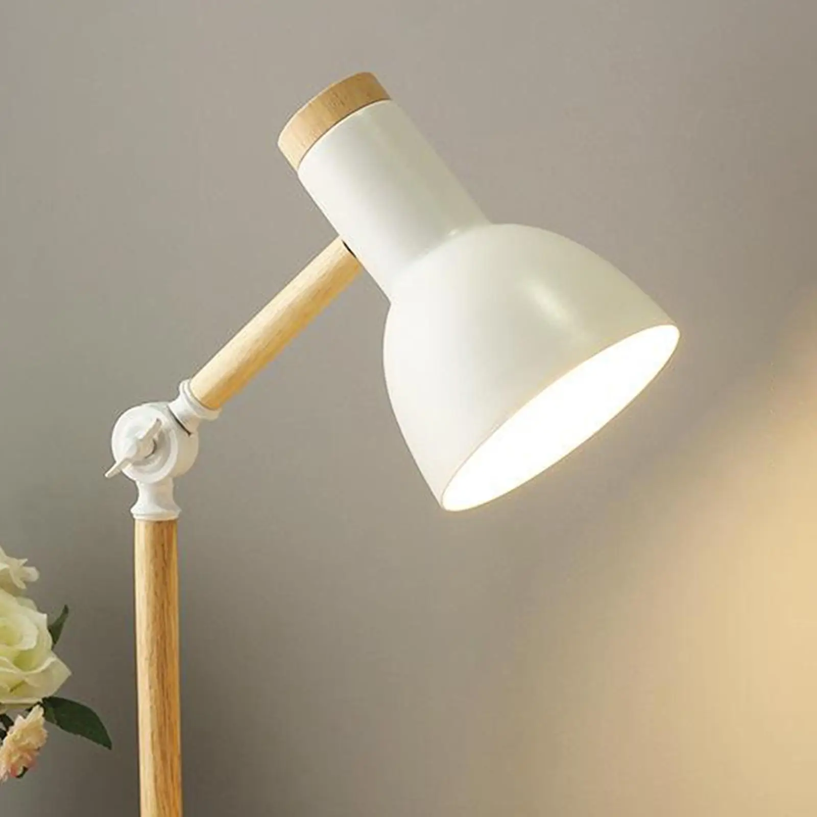 

Wooden Art Iron LED Folding Reading Table Lamp for Living Room Flexible