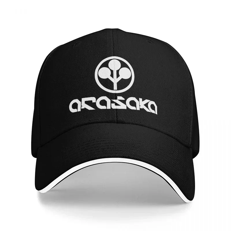 New ARASAKA LOGO BASEBALL CAP BLACK WITH WHITE TRIM AND EMBROIDERED SYMBOL DESIGN INSPIRED BY NEON GENESIS  STYLE
