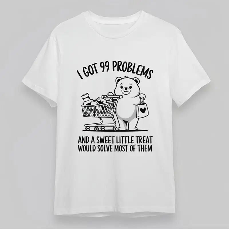 

Мужская классическая футболка с 99ми проблем Treat Solve, короткая хлопковая белая с принтом