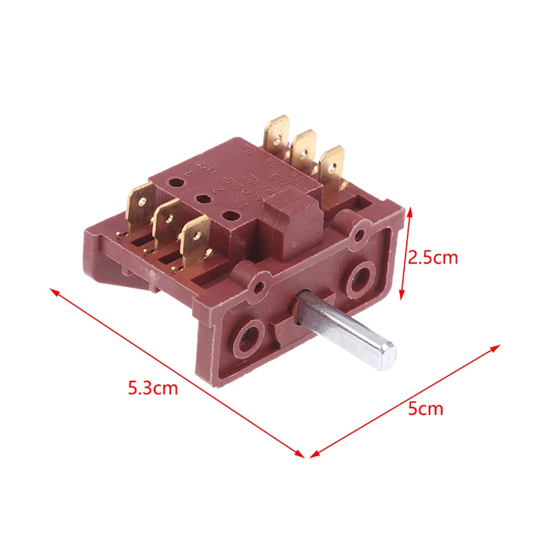16A T150 AC Oven Switch 4 Gear Position Electric Heater Switch 6Pin Knob Rotary Stove Oven Switch Temperature Control Switch