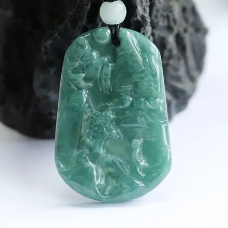 Natural Genuine Blue Water A Jade Jadeite China Style Pendant Picturesque Landscape