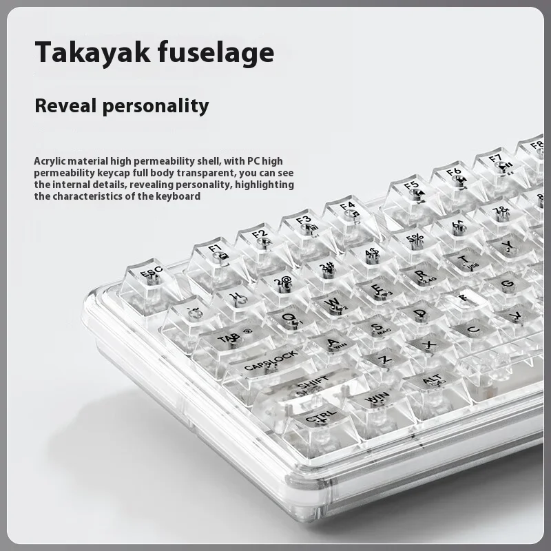 Weikav ONE75 Mechanical Keyboard Wireless Multifunctional Knob Three Mode Gaming Keyboard Hot Swap RGB Transparent Customization