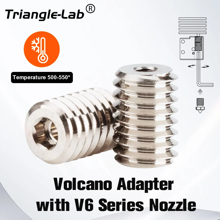 Trianglelab Copper Volcano Adapters High Flow Nozzle Compatible CHC PRO CHCB-V Volcano Heater Block to V6 Nozzle