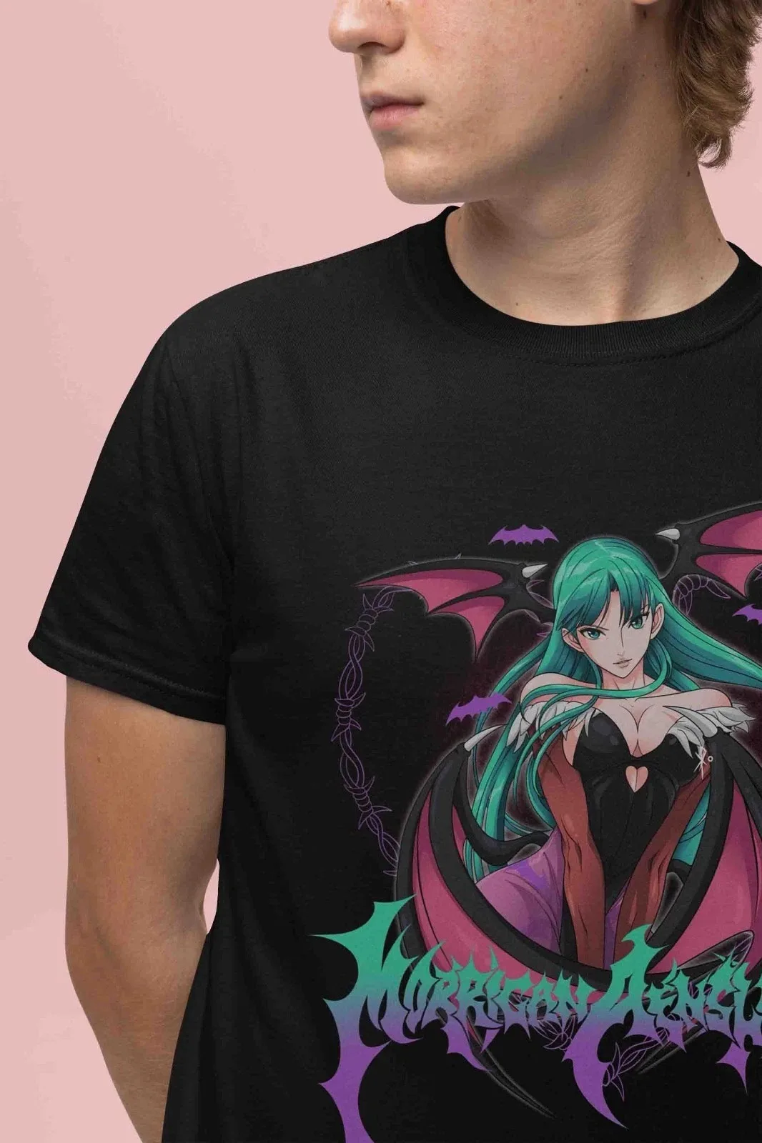 Morrigan Aensland  Darkstalkers Anime Succubus Graphic T-Shirt Cotton Men Women Streetwear Tee