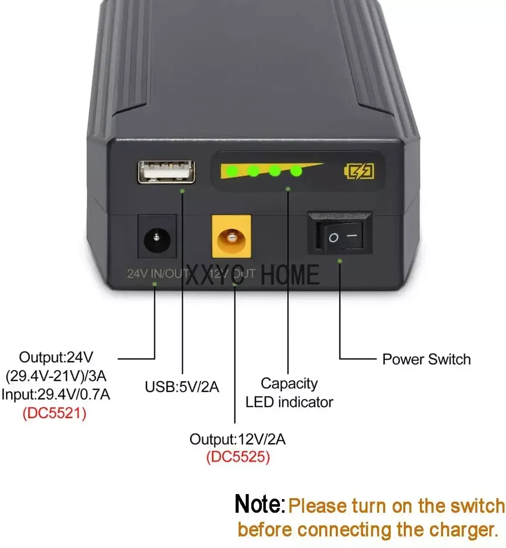 PB240A1 Rechargeable Lithium Battery 18650 24V/12V/5V 3200mAh 18650 Li-ion Portable 24 Volt Batteries