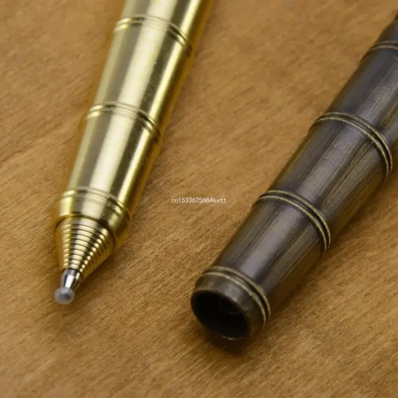 Retro Bamboo Node Type Pen Metallic Pen Brass Ball Point Pen Dropship