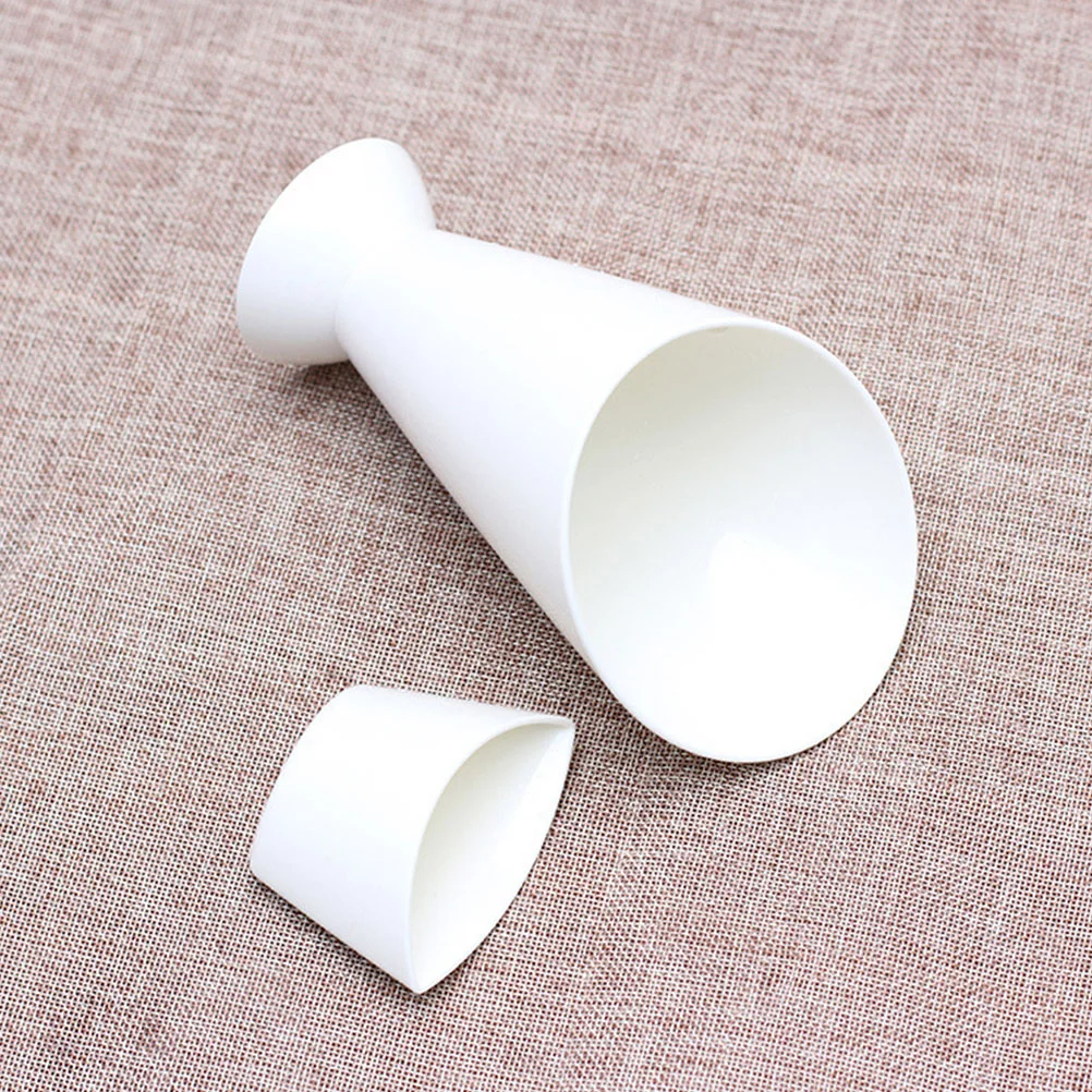 

6 Pcs French Fries Salad Cup Holder for Car Fry Dipping Bowl Cone White Plastic Sauce Serving