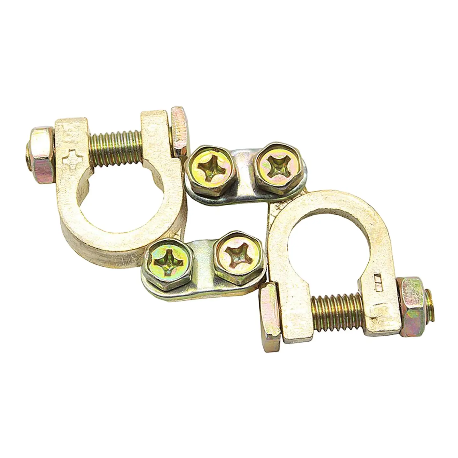 2 Pieces Brass Battery Terminals Connector Clamps Cars Boat Marine Vehicles