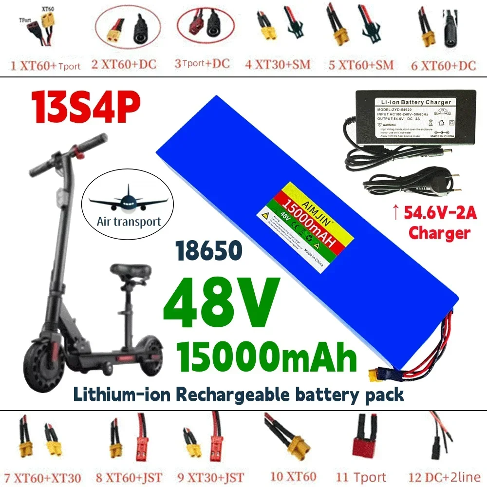 

For Kugoo M4/M4Pro/MaxSpeed 48V 15000mAh18650 Rechargeable battery pack electric scooter 13S4P built in BMS with 54.6V Charger