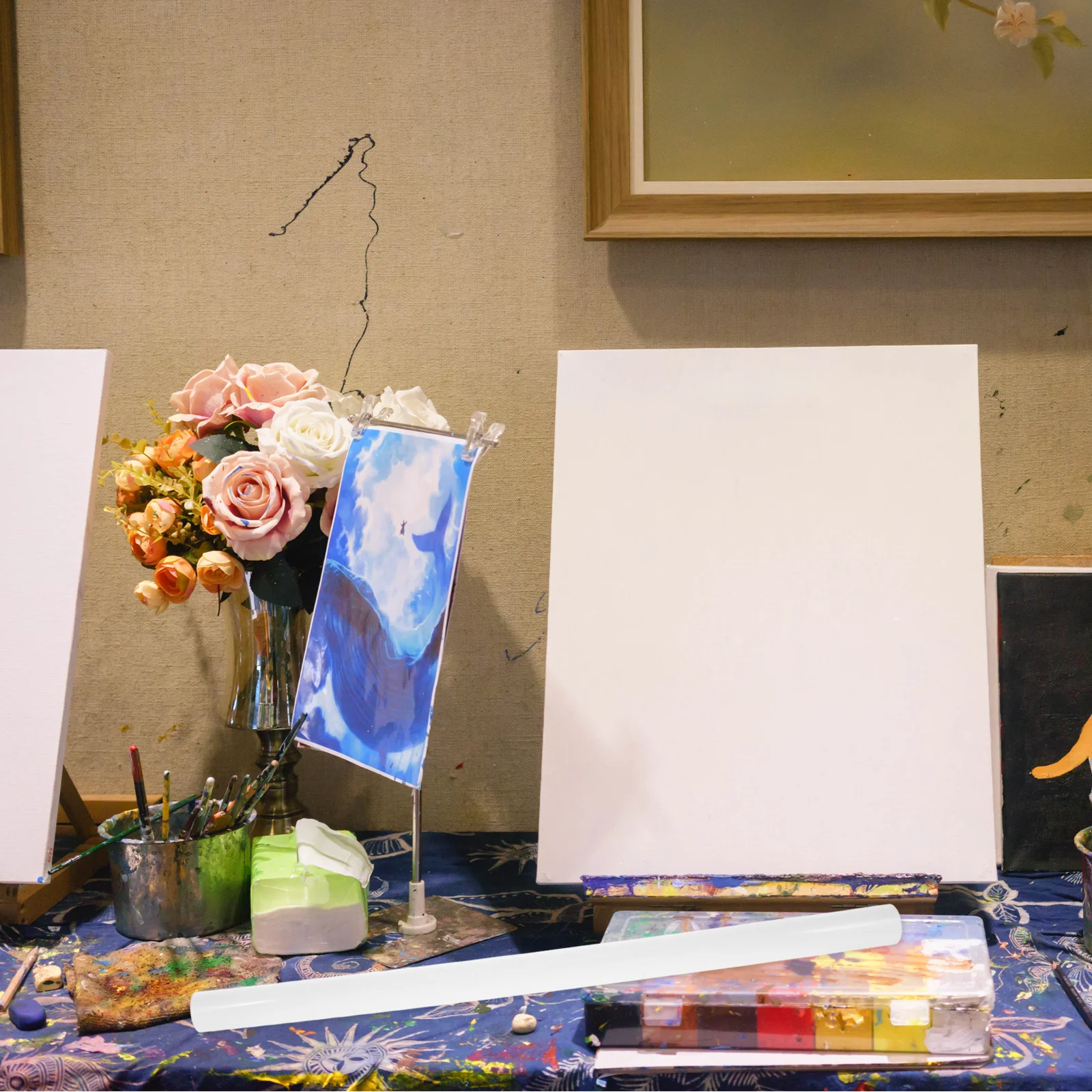 3 قطعة قماش اللوحة أنابيب التعبئة والتغليف بولي كلوريد الفينيل دائم 51 سنتيمتر طويلة 3 سنتيمتر القطر قبعات آمنة المشارك تخزين الفن يطبع أنابيب بريدية