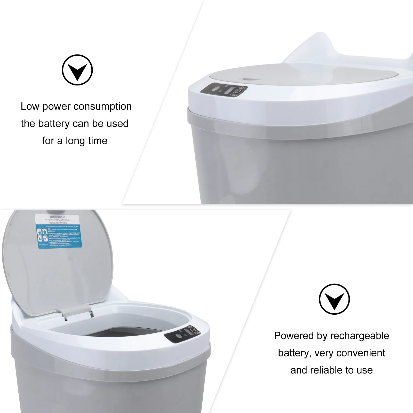 

Smart Induction Automatic Sensor Waste Bin For Home Automatic Garbage Dorm Waster Bin Rechargeable Operated