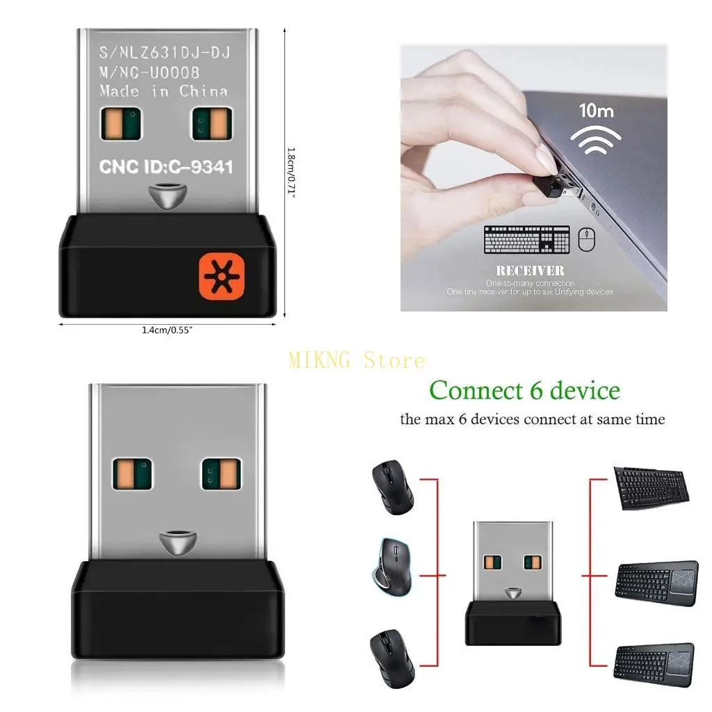 

USB -адаптер USB Dongle 2,4 ГГц беспроводной адаптер USB для MX MX M905 M950 M505 M510 M525 Лучшая продажа