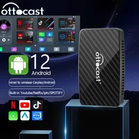 OTTOCAST-Adaptador inalámbrico CarPlay para coche, Android, Youtube/Netflix/Tiktok/IPTV Ai Box integrado para coches con Cable Carplay sin retardo
