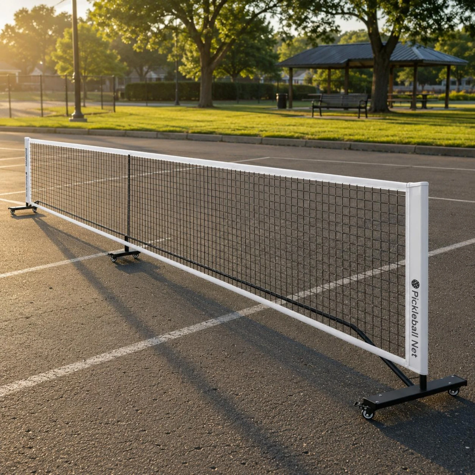 Pickleball Net Set Indoor Outdoor Pickleball Net System Court Gear Central Support Pole Sports Equipment Black Mesh image 6