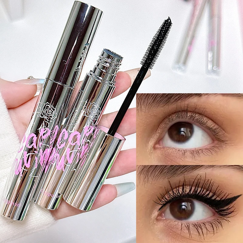 4D Silk Fiber Mascara Lengthening Waterproof Quick Drying Lasting Curling Thick Mascara Long Eyelashes Extension Makeup Tools