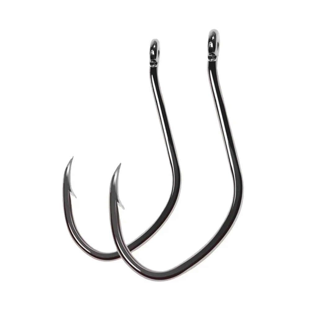 

100PCSSaltwater Freshwater Ringed Fishing Hook Barbed Fishhook High Carbon Steel Carp Hook