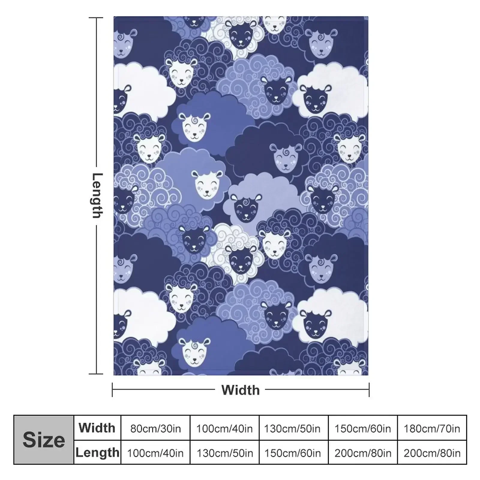 Sweet dreams zzz // monochromatic blue sheep Throw Blanket Retros Stuffeds Decoratives Heavy Blankets
