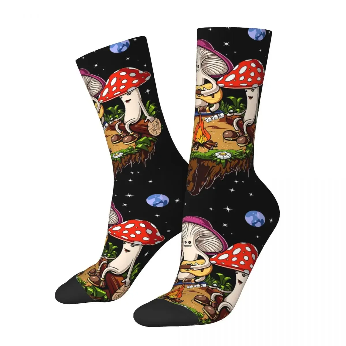 Hippie Magic Mushroom Socks para homens e mulheres, meias Harajuku, acessórios longos para toda a temporada, presentes de alta qualidade