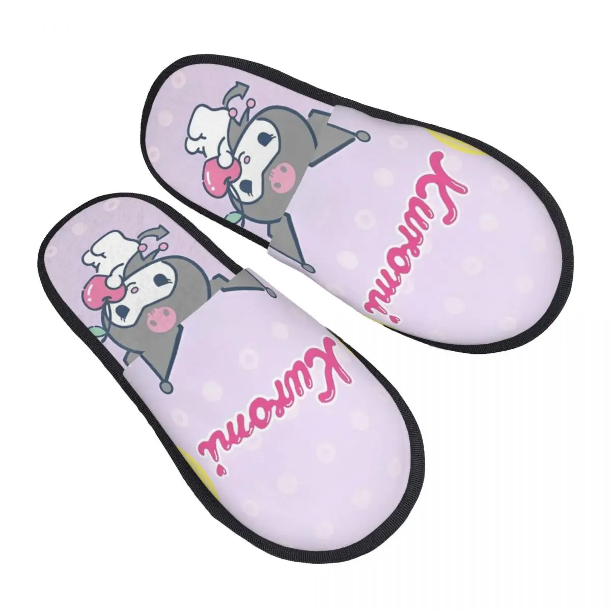 Sanrio Kuromi Winter Cotton House Slippers Indoor Cozy Memory Foam Slides Non-skid