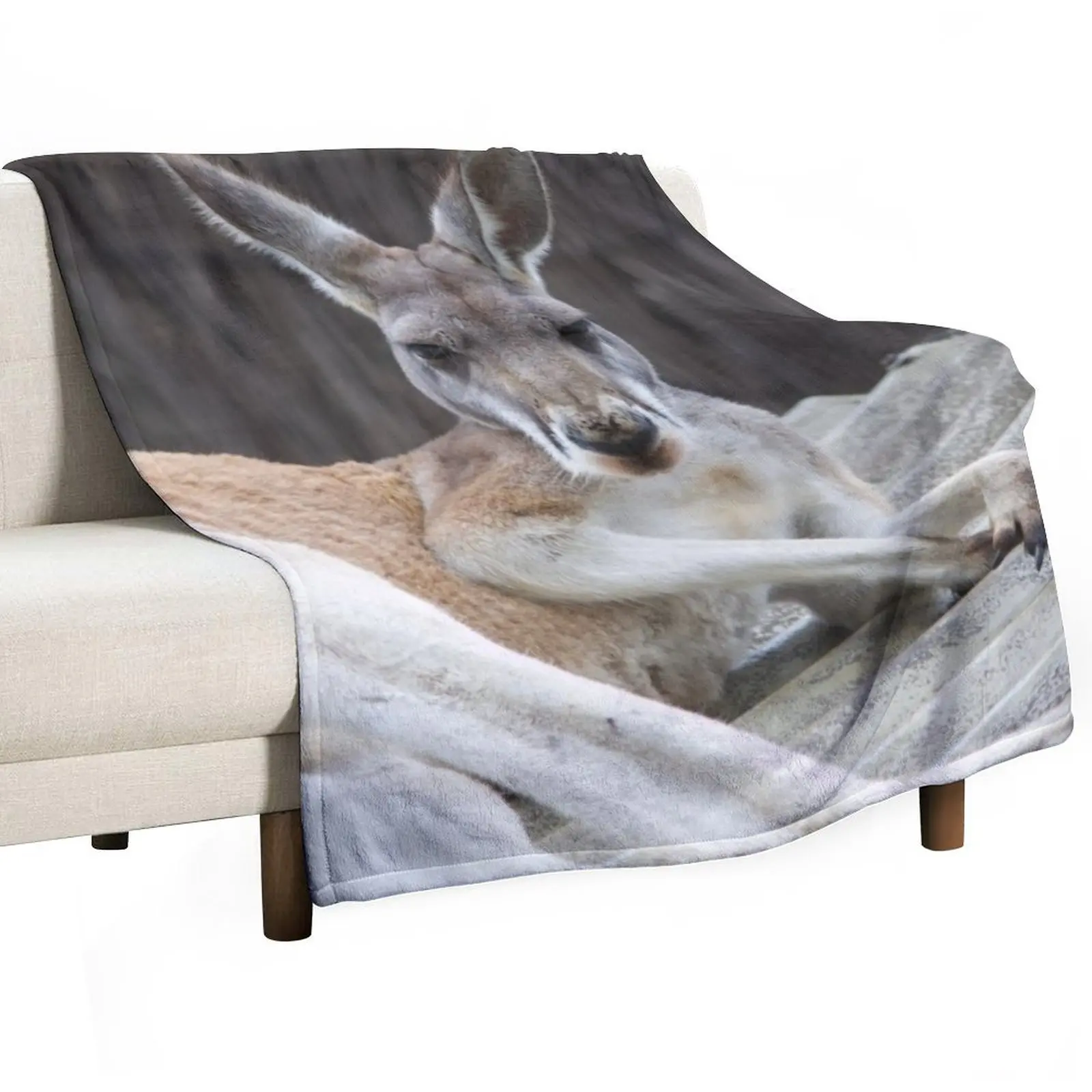 

Red Kangaroo Throw Blanket Soft Breathable Blanket for Night Sleeping