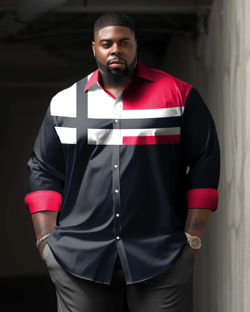 Biggmans Business Purple Shirt Top For Big And Tall Suit Summer Men\'s Clothing Long sleeve Black Leisure Man Plus Size 9XL