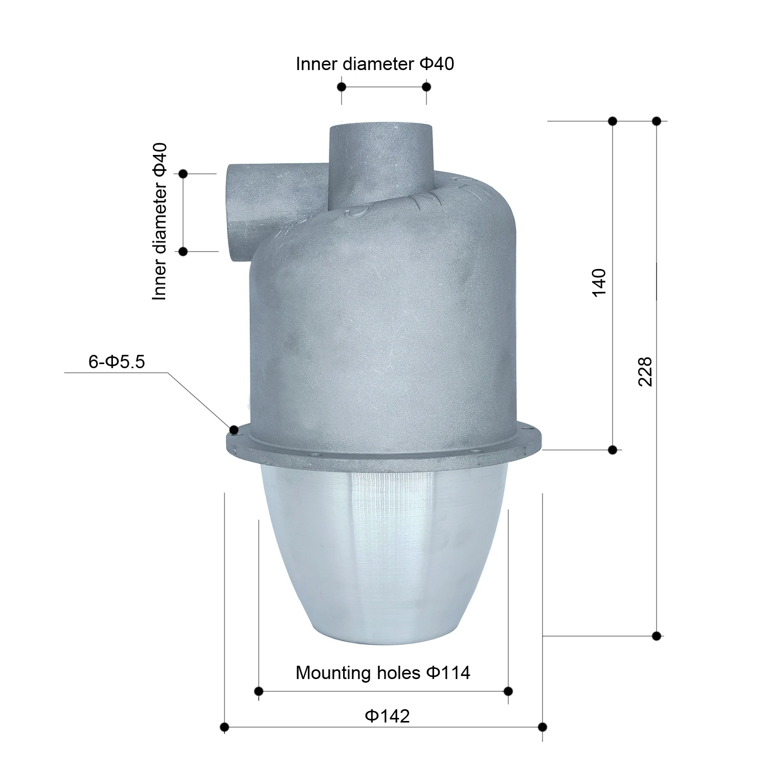 Aluminum alloy cyclone dust collector (SN40T10)