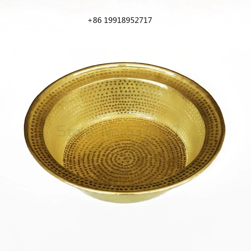 Elegant Handmade Copper Basin Pure Thick Copper Pot Upscale Decorative Gift for Luxury Home Aesthetics Traditional casting