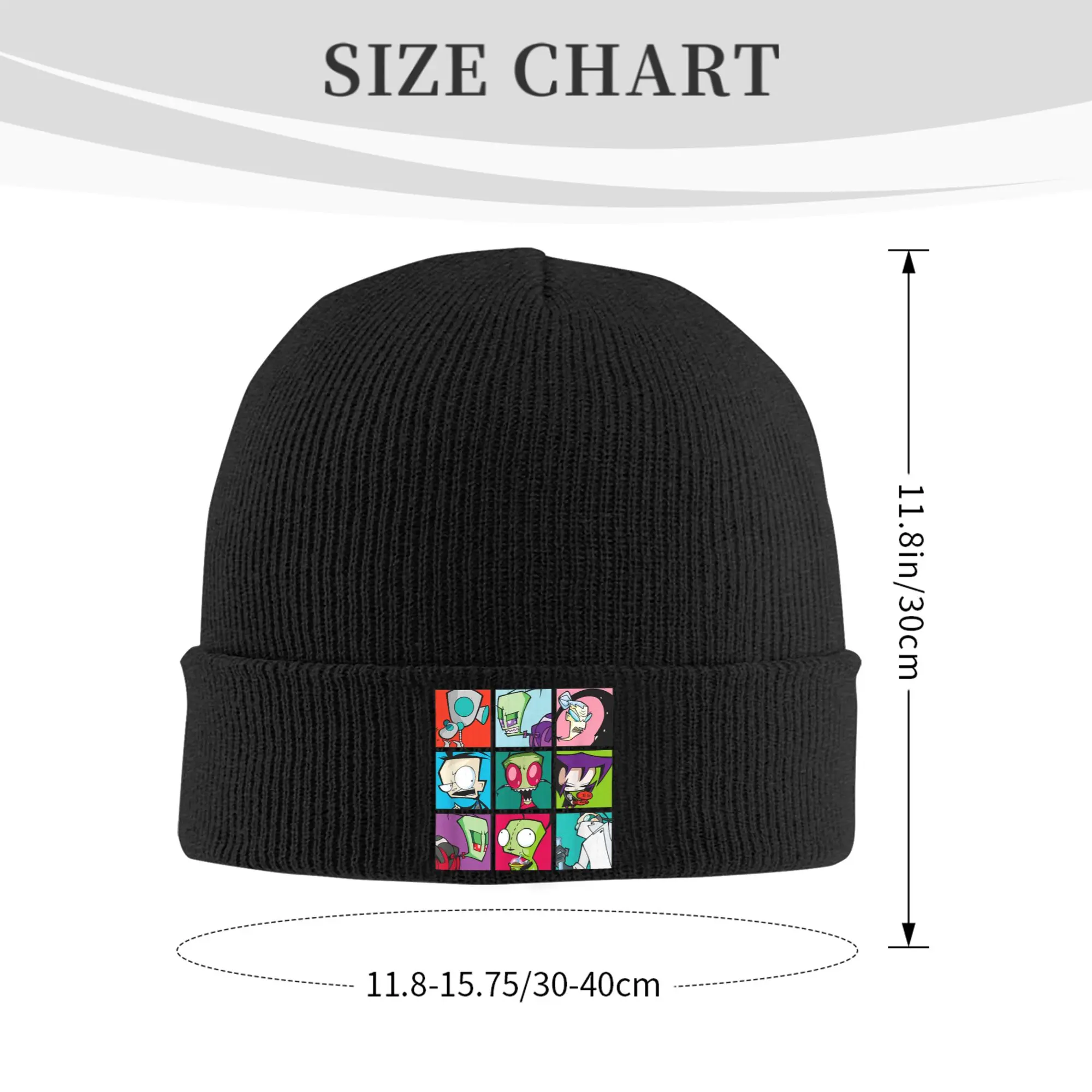 Invader Zim Characters Knitted Caps Women's Men's Beanies Winter Hat Acrylic  Warm Caps