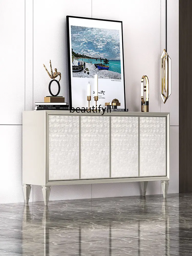 Affordable Luxury Style Sideboard Cabinet Hallway Entrance Cabinet Solid Wood Large Capacity Storage Cabinet Shell Curio Cabinet