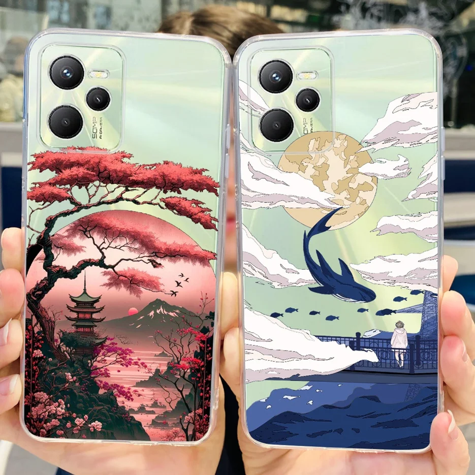 For Realme C35 Case RMX3511 Stylish Painted Cover Clear Silicone Soft Slim Phone Case For Realme C35 C 35 RealmeC35 Fundas Shell