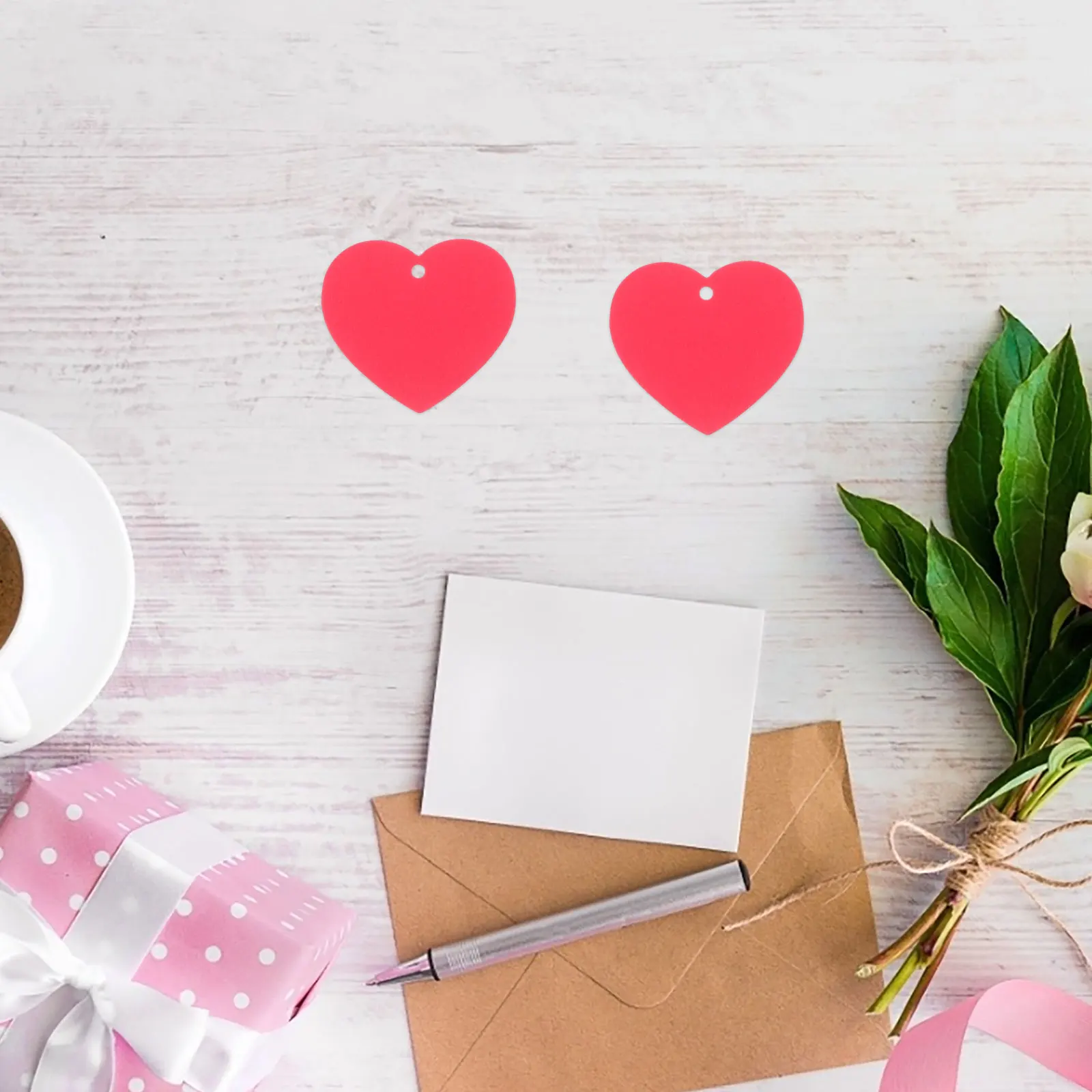 

300 Pcs Love Card Valentines Tag Homemade Tags Thank You Craft Diy Crafts Heart Decorative Hanging Paper