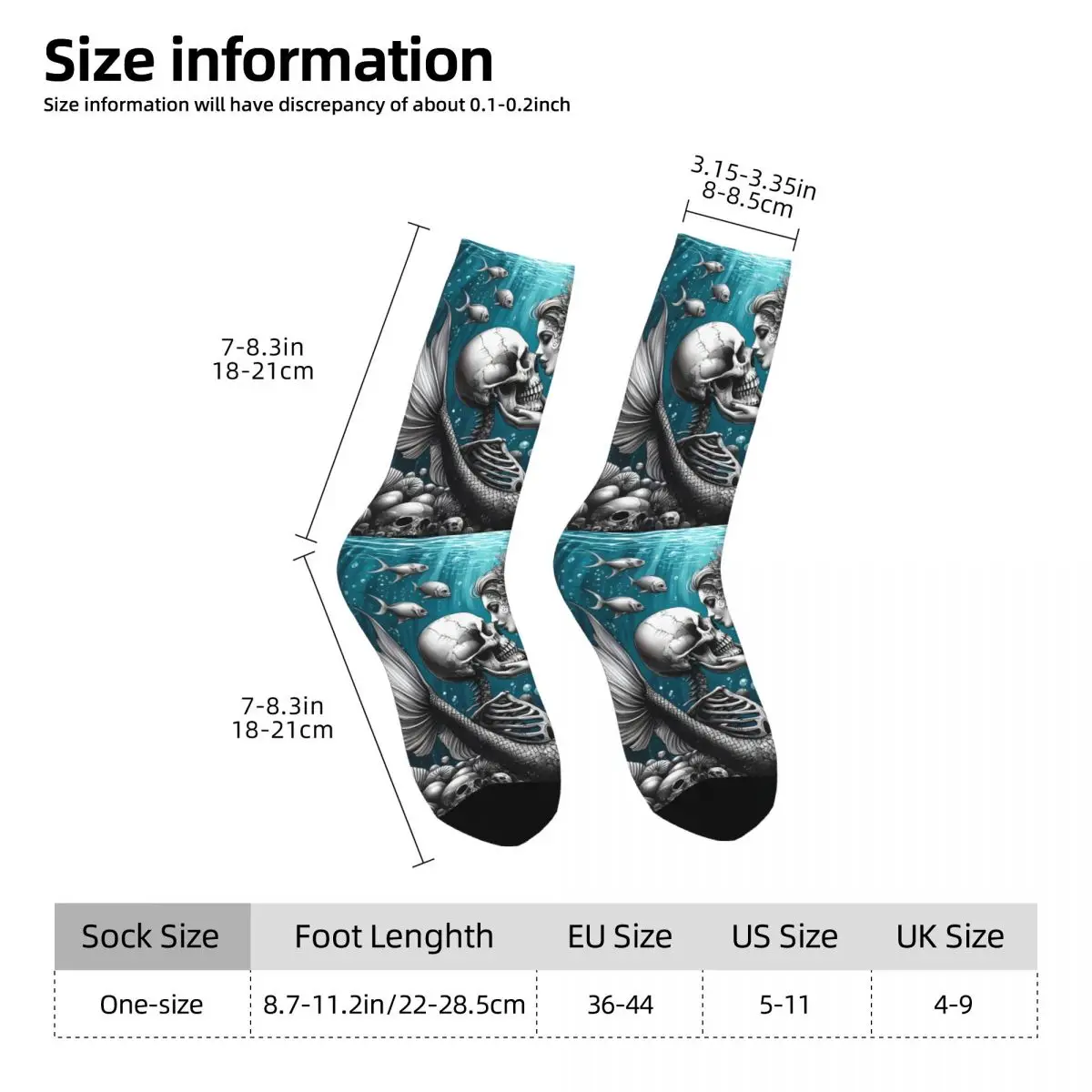 Mermaid Sock Printed Man Polyester