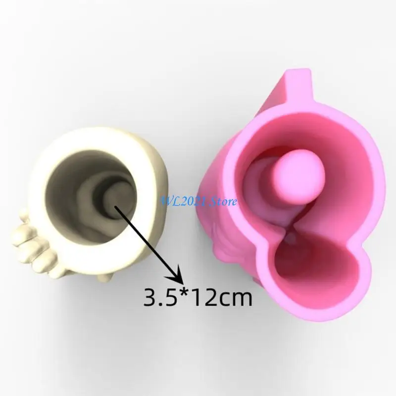 

G5GC Planter Flowerpot Molds Silicone Concrete Mold Screened Human Face for DIY