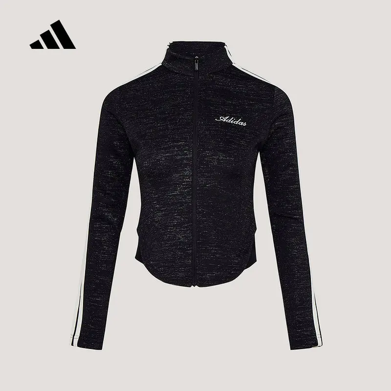 2026 Sport Adidas KX8909 Womens Knit Jacket Slim Fit Mesh Fabric Curved Hem Casual Wear
