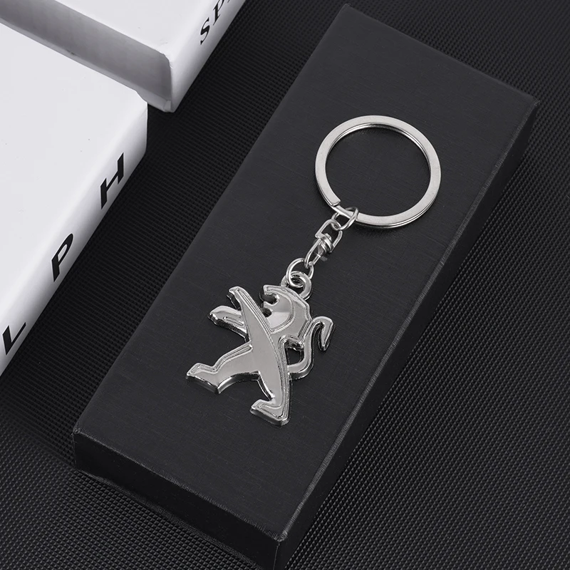 Metal Car Styling Keychain Badge Key Ring Pendant Car Accessories For Peugeot 207 307 308 407 607 807 408 508 301 3008 2008 5008