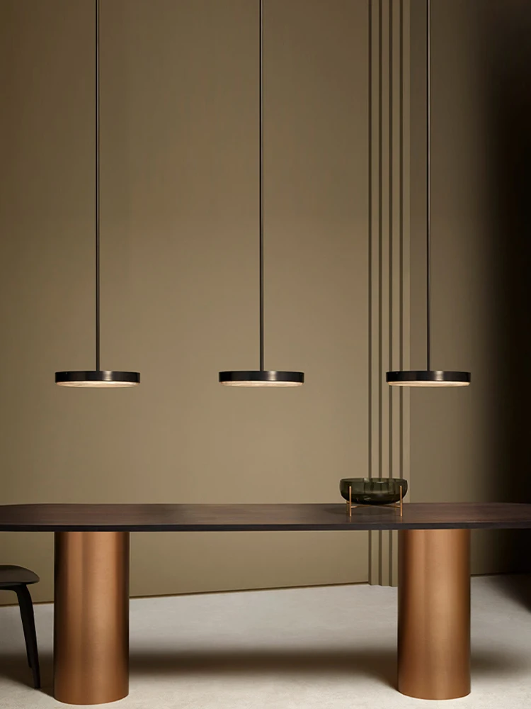 Dimmable Alabaster & Marble Pendant - 5cm Small Round LED Hanging Light for Living Room, Minimalist Home Deco Lighting