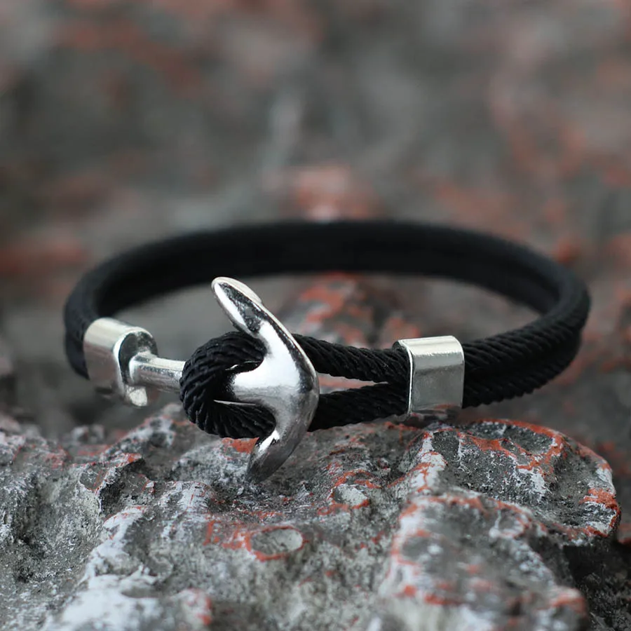 Marine Style 10 Color Anchor Bracelet For Men Grade A 4mm Cord Chain Braslet Nautical Surfing Braclet Beach Accessories Pulseria image 2