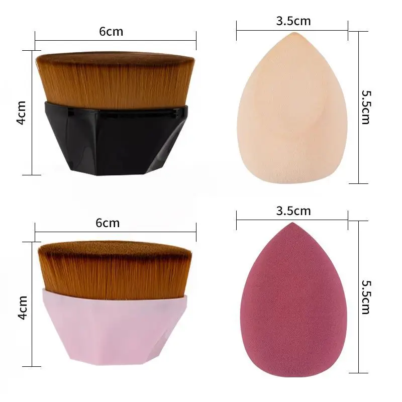 Kosmetische Puff Und Foundation Pinsel Set Gesicht Erröten Schönheit Pulver Weichen Basis Großhandel Make-Up-Tools