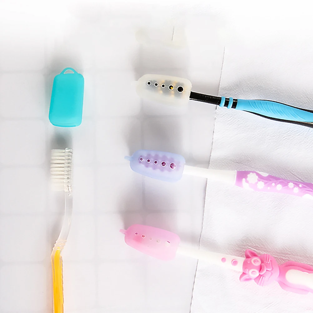 

10pcs Silicone Toothbrush Cover Waterproof Dust Proof For Outdoor Travel Portable Hygienic Protector Holder Case Oral Care