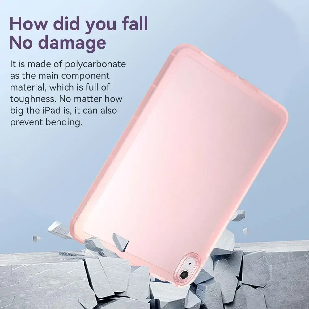 حافظة مضادة للصدمات لجهاز iPad Pro 13 11 2024 12.9 10 10.2 Air Mini 6 5 4 10.9 2022 2021 2020 غطاء شفاف ناعم اللون ممتص للصدمات غلاف كامل