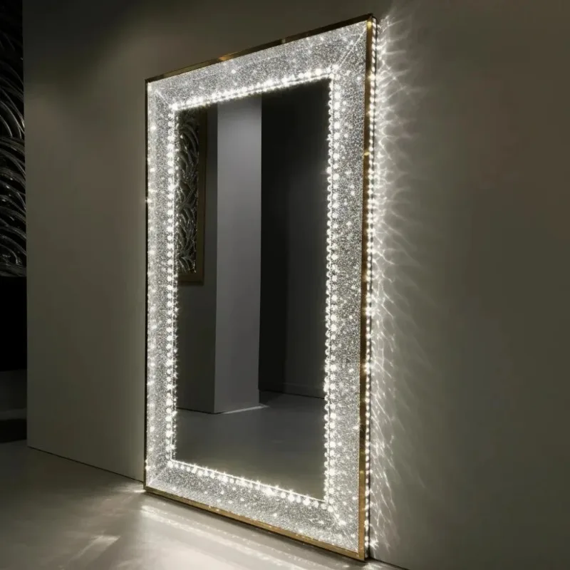 

Led Mirror Manufacturers Smart Mirror Touch Switch Adjustable Wall Full Length Led Crystal Mirrors With Led Light