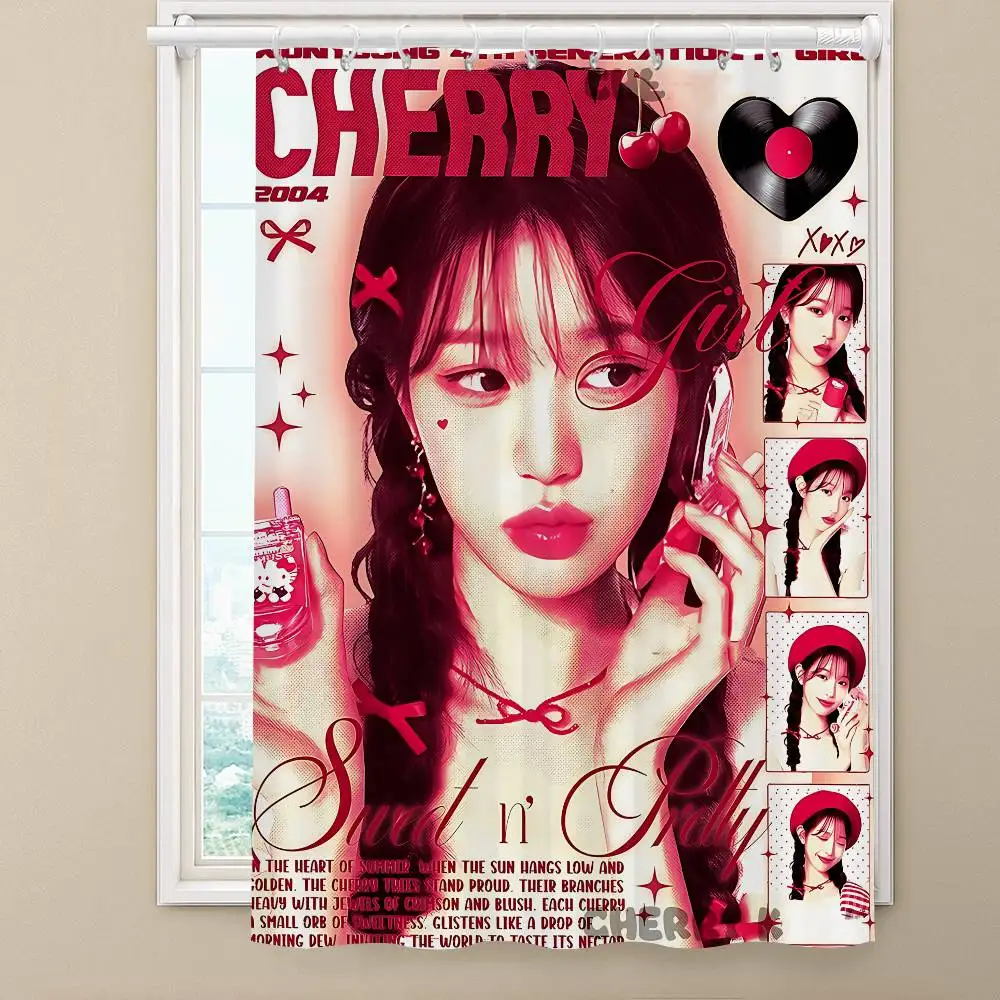 

Girl Jang Wonyoung I-IVE 1pc Pattern Shower Curtain Plus Hooks Waterproof Machine Washable Polyester Fabric Abstract