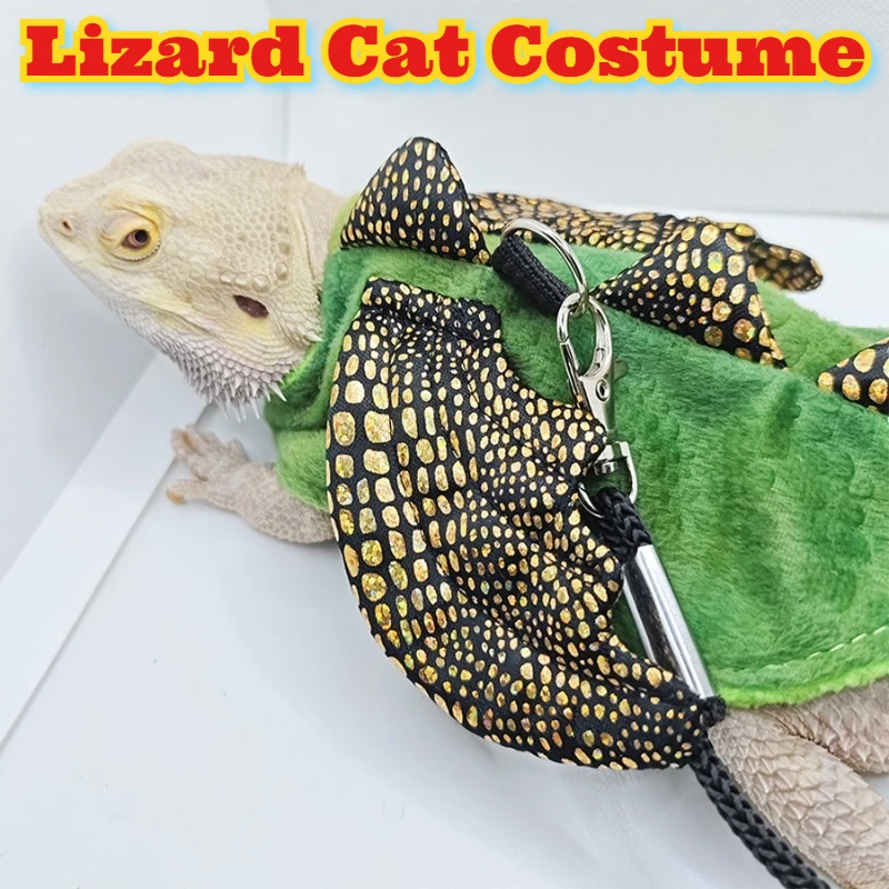 

Lizard Cat Costume Pet Dinosaur Transform Outfit Funny Cute Halloween Dress Up Party Cosplay Kitten Dog Disguise Set Pet Owner