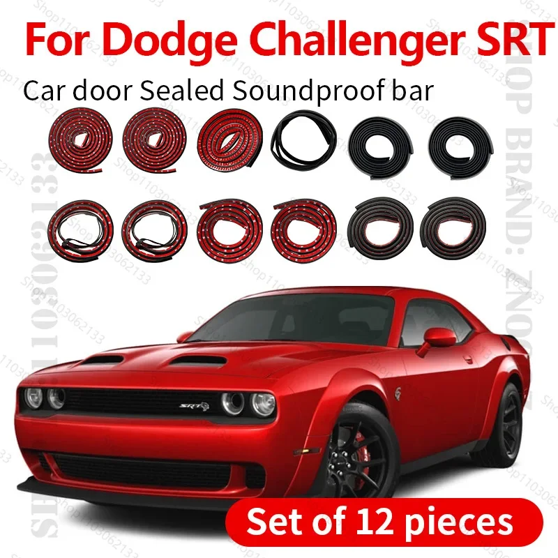 Car Door Seal Strip Rubber Double Layer Sealing Protector Soundproof Seal Dustproof Seal Strip 12PCS For Dodge Challenger SRT