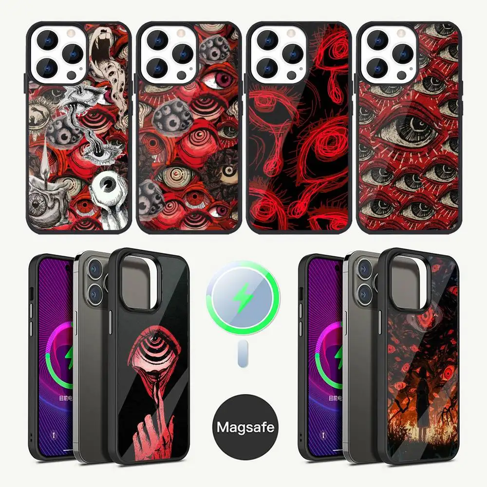 

Чехол для телефона «Страшные глаза» для iPhone 17,16,15,14,13,12,11, Plus, Pro, Max Mini Magsafe с магнитной беспроводной зарядкой