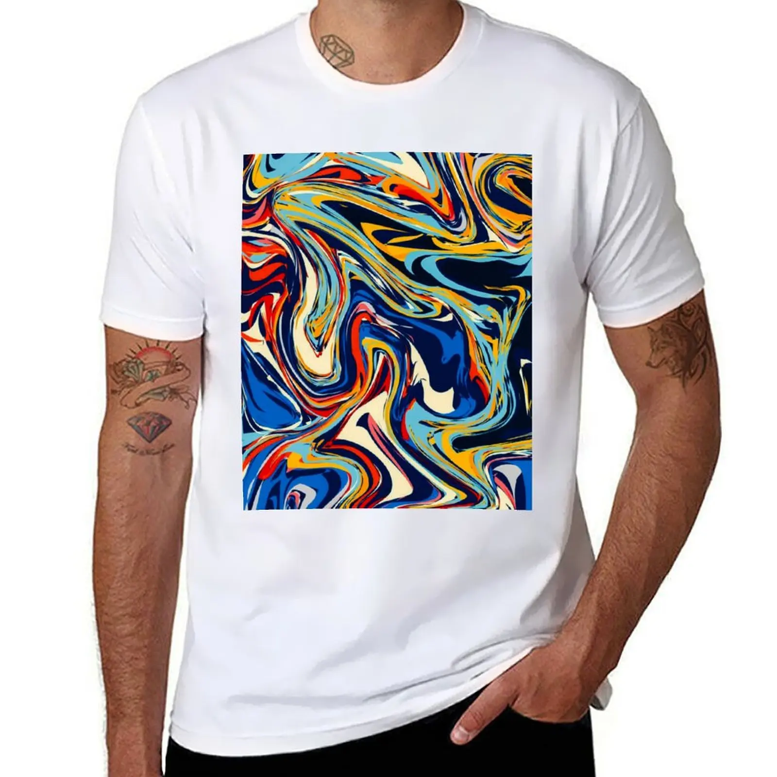 

psychedelic liquid paint T-Shirt man t shirts graphic t shirts for man graphic funny T-Shirt