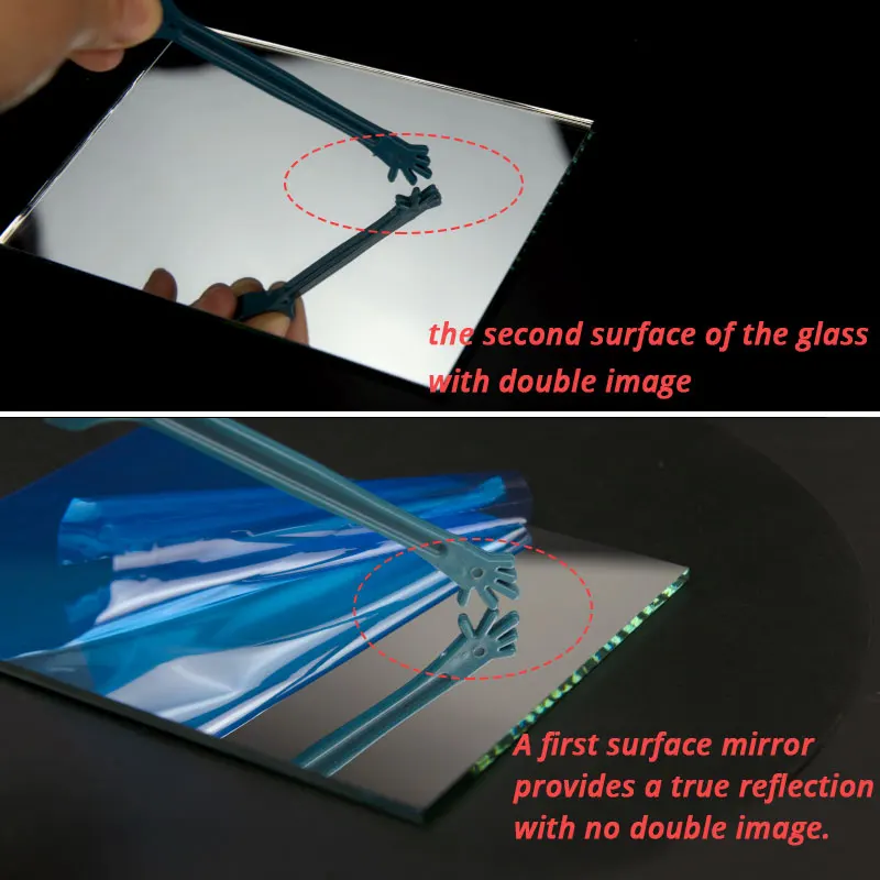 Imagem -06 - Refletor de Superfície Frontal Óptica 200x100 mm Espelho para Projetor Faça Você Mesmo Espelhos de Alta Reflexão Espessura 1.1 mm 1.6 mm mm mm mm Peça