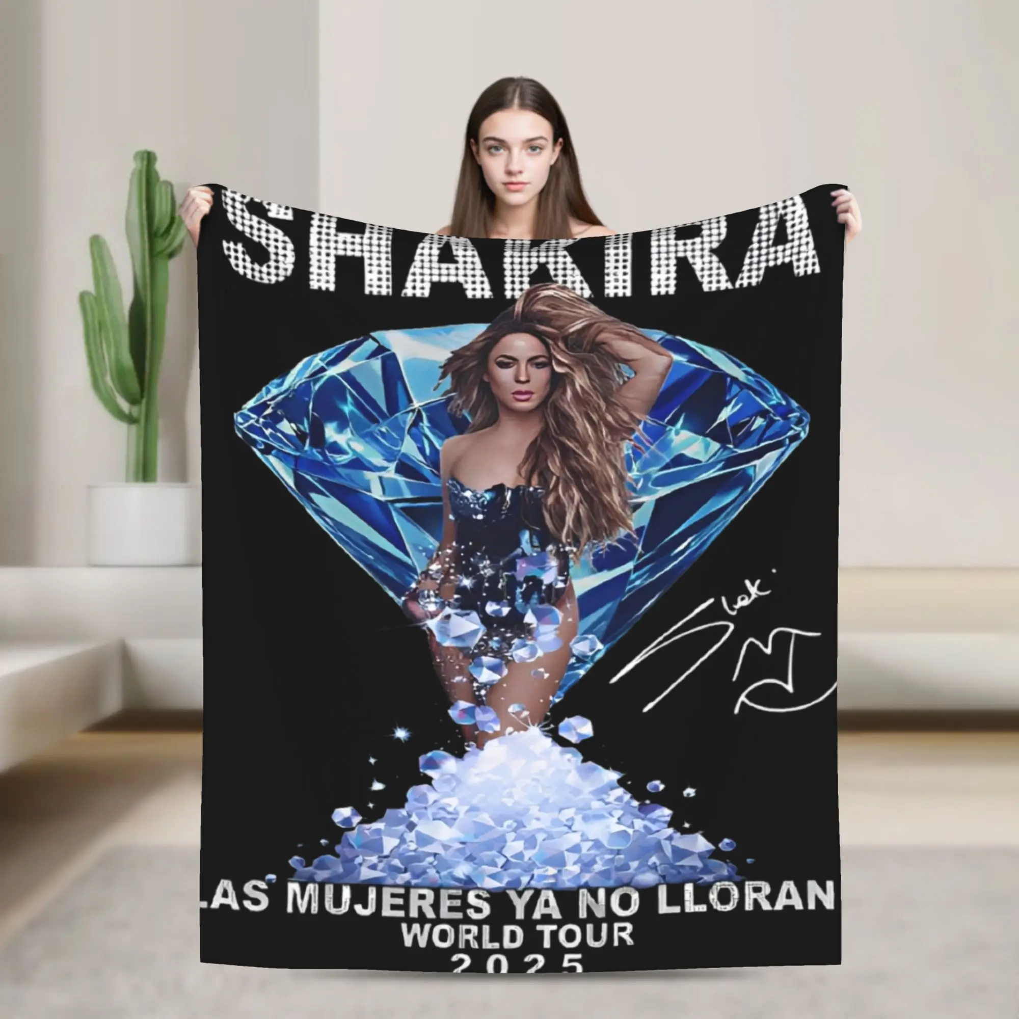 Shakiras Las Mujeres Ya No Lloran World Tour Flannel Throw Blankets  Blankets for Bedding Office Lightweight Thin Bed Rug